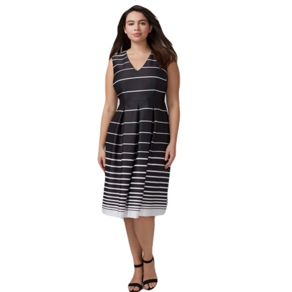 NWT Lane Bryant Striped Fit & Flare Dress